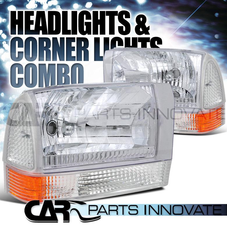 1999-2004 f250 f350 f450 excursion clear headlights+corner parking lamp+amber