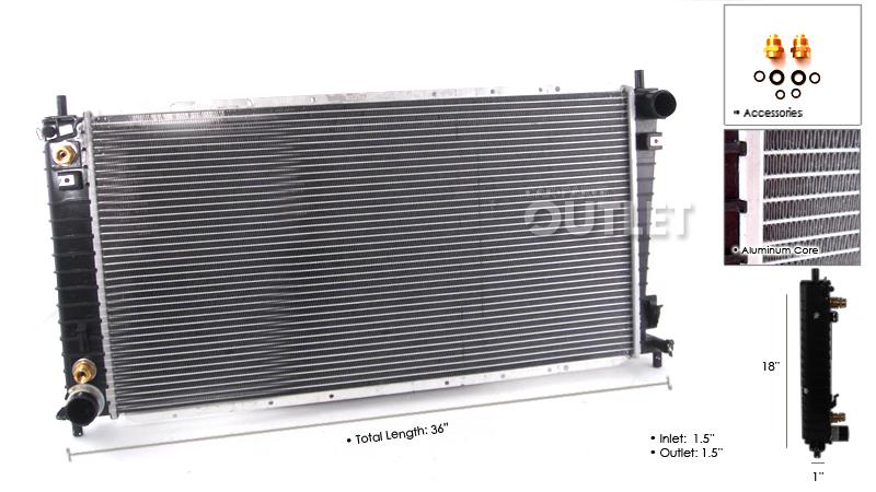 97 98 ford expedition v8 4.6l auto radiator 1997 1998 4.6 a/t 1 row w/toc new