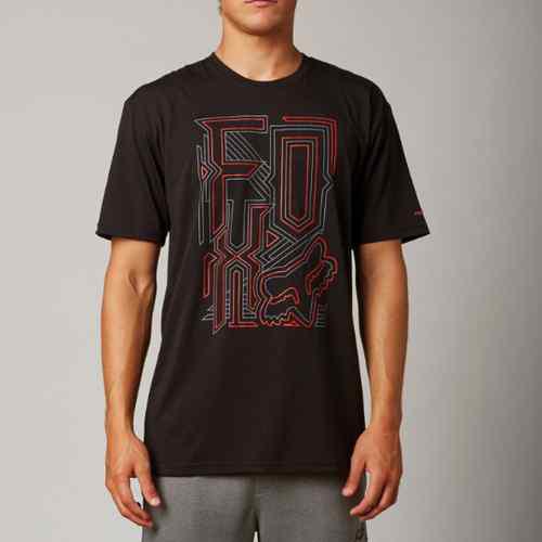 Fox racing engraver mens short sleeve tech t-shirt black/red