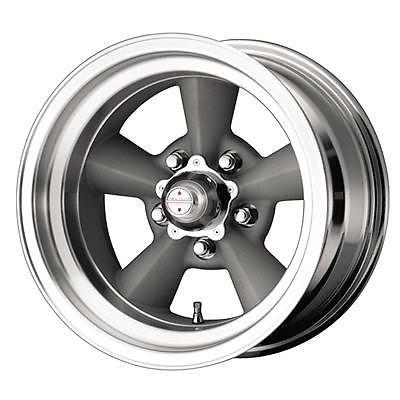 American racing torq-thrust original gray painted wheel 15"x8.5" 5x4.5" bc pair