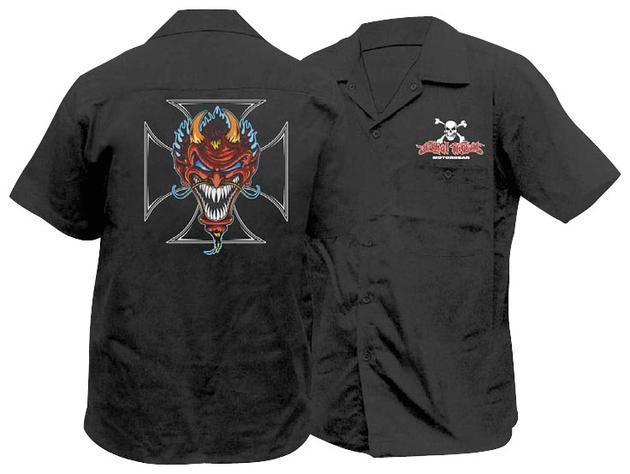 Lethal threat devil short sleeve workshirt black 2xl/xx-large