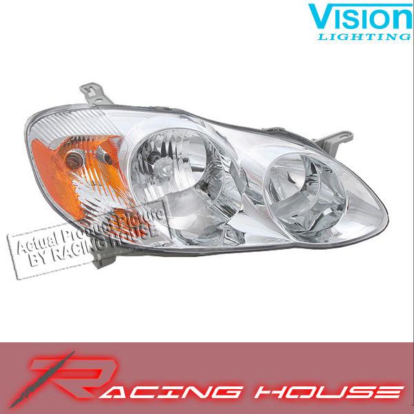 Right passenger side headlight kit unit 2003-2004 toyota corolla ce le