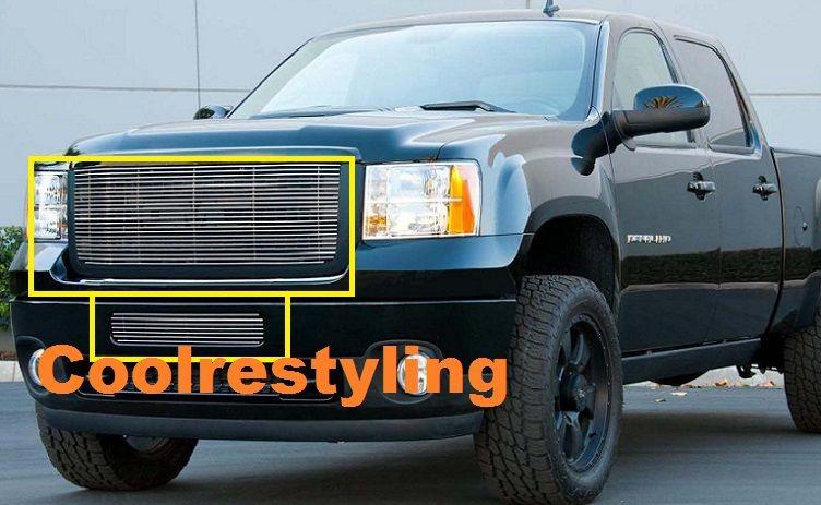 11 12 13 gmc sierra 2500hd 3500hd billet grille grill combo inserts logo covered