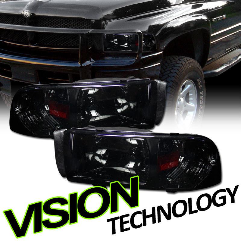 1-piece built-in corner lamps design 94-02 dodge ram smoke head lights assembly