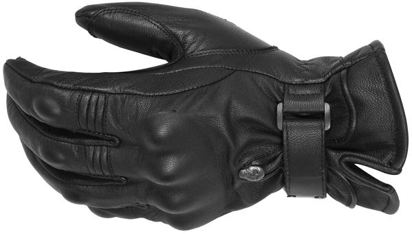 Pokerun short mens black 2xl leather motorcycle riding gloves xxl