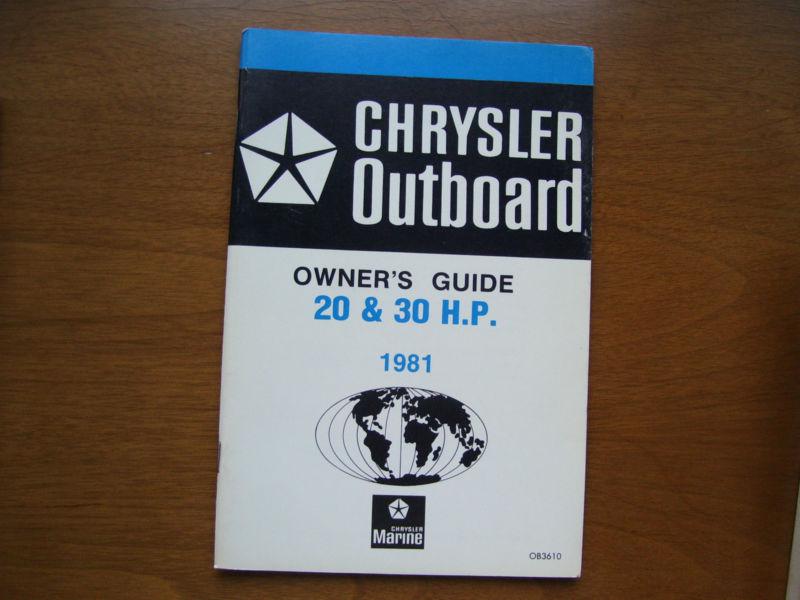 Chrysler outboard owner's guide 20 & 30 hp  1981