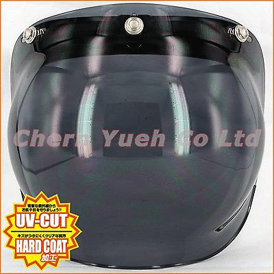 Uv black lens vintage style bubble shield visor face mask & base for 3/4 helmet 