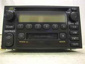 01-02 toyota sequoia radio receiver am fm cd cass oem