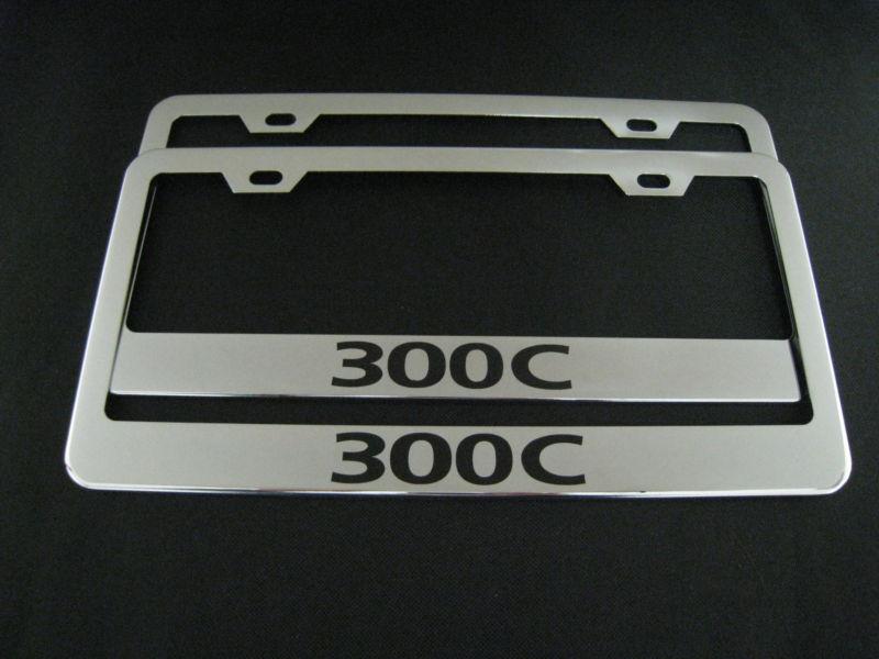 2 chrysler "300c" chrome metal license plate frame front&rear