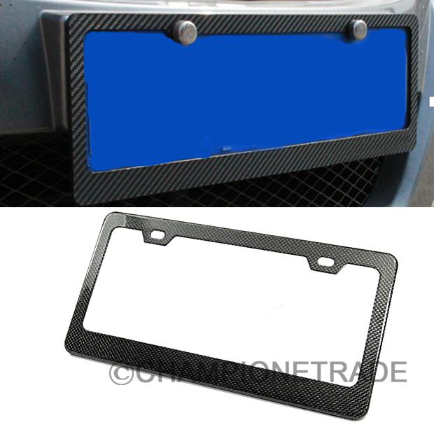 Hot rear trunk real carbon fiber us license plate frame square plate tag twill