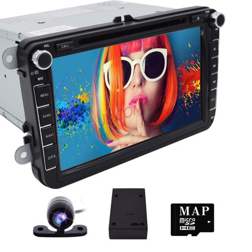 Camera+8&#034; car gps navigation dvd cd player vw jetta golf skoda passat seat unit