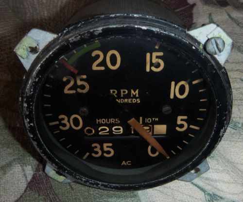 Wwii gauge rpm + hours aviation aircraft flint mich gmc