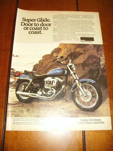 1980 harley davidson super glide 1200 ***original ad***