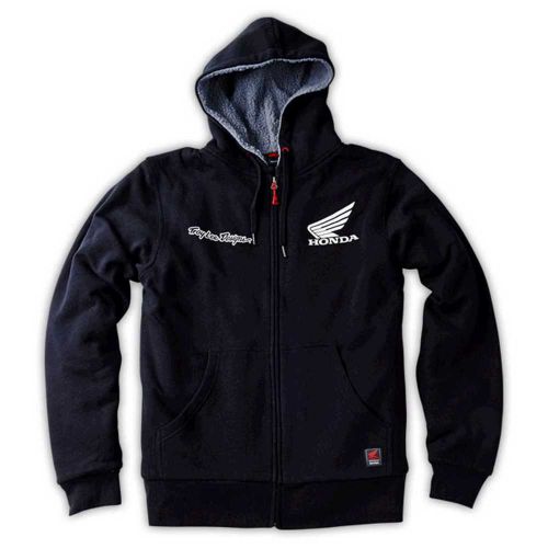 New troy lee designs honda wing sherpa full-zip hoody/sweatshirt, black,small/sm