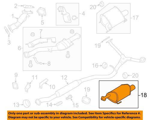 Subaru oem 2012 impreza 2.5l-h4-muffler 44300fg582