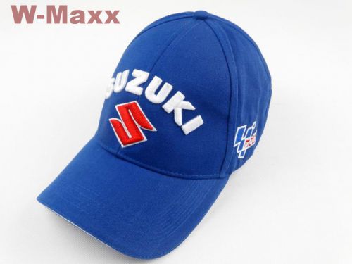 Blue 3d s embroidered flexfit cap hat for suzuki racing team atv mx supercross