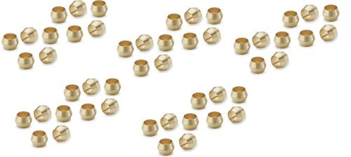 50 pack of 1/8&#034; tube ferrule brass compression sleeve ring fittings