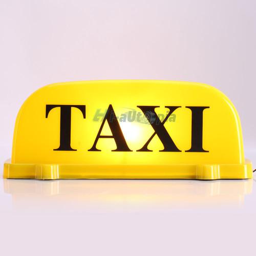 New magnetic base taxi cab roof sign light lamp yellow dc 12v