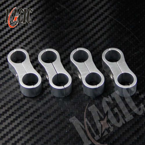 An-6 an6 13.4mm braided hose separator clamp fitting adapter bracket 4pcs silver