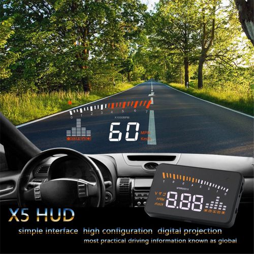 Universal car 3&#034; hud obd ii head up display speedometer speed warning system kmh