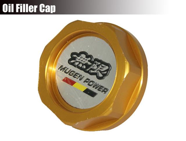 Mugen billet engine oil fuel filler tank cap cover gold for honda acura civic tl