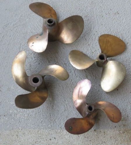 4 boat motor propellers - brass marine maritime ship