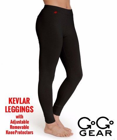 Gogo gear womens kevlar motorcycle leggings protective riding pants black