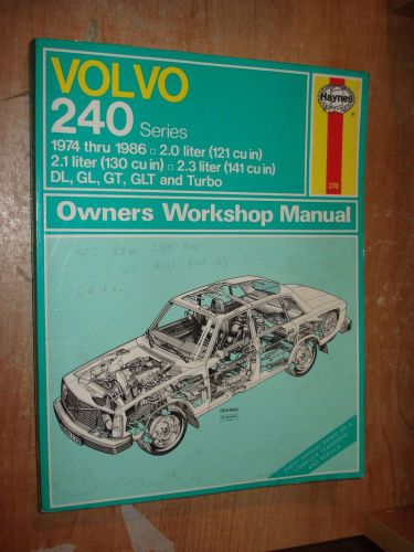 1974-1986 volvo 240 series shop manual service book haynes repair 85 84 83 82 81