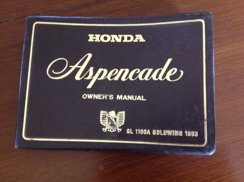 1883 honda goldwing gl1100 aspencade owners manual, english &amp; french