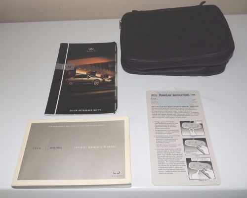 2006 infiniti m35/m45 owner&#039;s manual with case- excellent condition