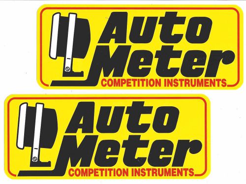 Pair of auto meter racing decals stickers fender contingency size vinyl new nhra