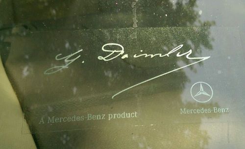 Newstyle clear w/silver writing mercedes benz signature windshield decal sticker