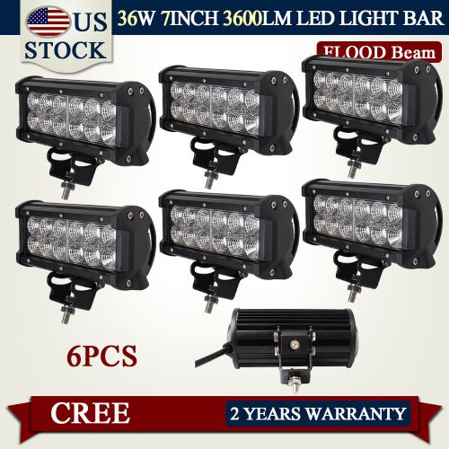 6pcs 7inch 36w cree led working light 12v 24v flood fog driving lamp 4wd jeep