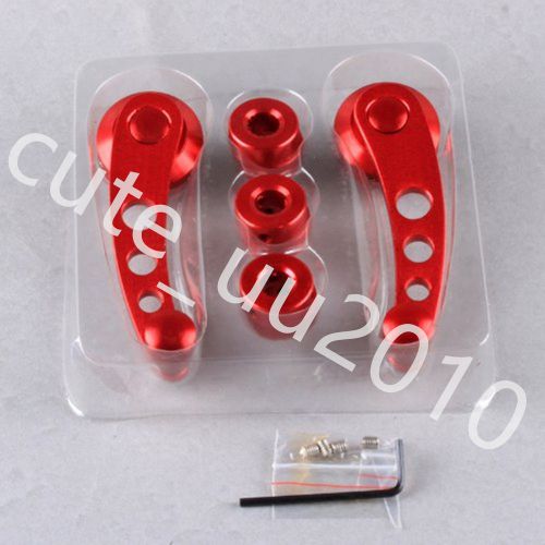 1 pair red aluminum window cranks crank handle handles + screws for mgb midget