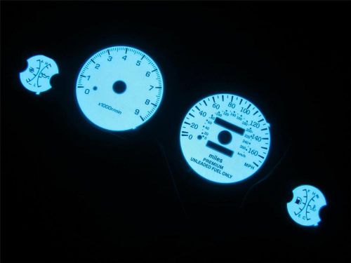 95 96 97 98 99 mitsubishi eclipse turbo white face glow gauges kit 160 mph