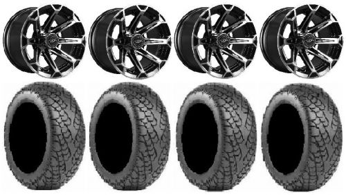 Madjax vortex mach golf wheels 12&#034; 215x35-12 greensaver tires ez-go &amp; club car