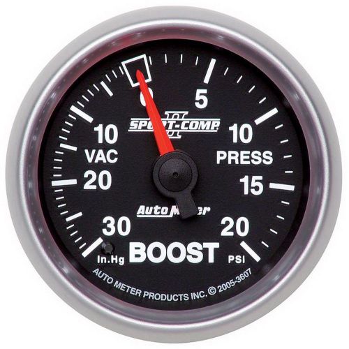 Auto meter 3607 sport-comp ii; mechanical boost/vacuum gauge