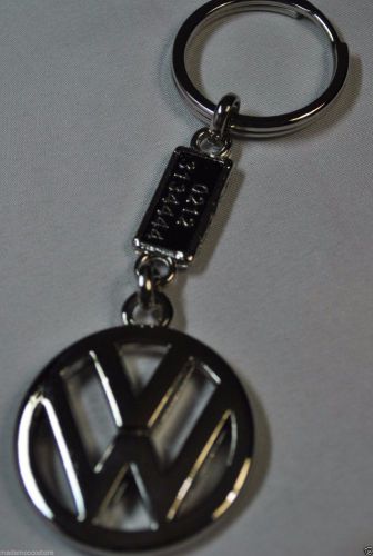 New key ring chain silver chrome metal car logo emblem auto accessory for vw