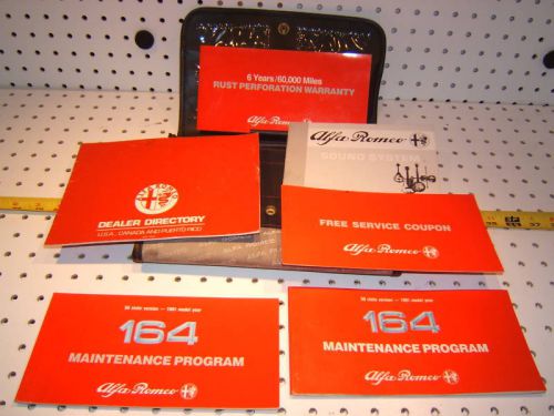 Alfa romeo 1991 164 sedan owners oem 1 set of 6 manuals &amp; alfa romeo 1 &amp; pouch