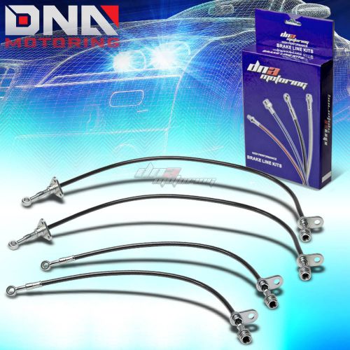 For 92-96 honda prelude bb2 ba8 black stainless steel hose braided brake line