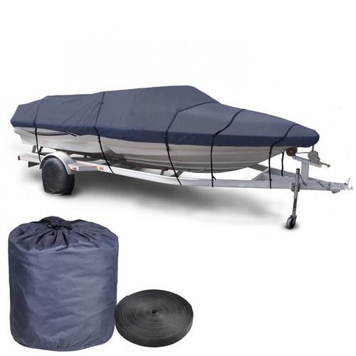 20'- 22' v-hull fishing/ski 600d waterproof trailerable boat cover beam 100"blue