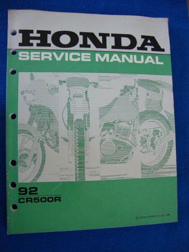 1992 honda cr500r motocross/dirt bike oem factory service shop manual mint