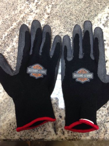 Harley davidson utility gloves- cotton rubberized reinforced palm - xl