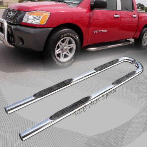 For 04-07 nissan titan king cab black stainless steel nerf side step rail bar