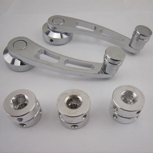 2pcs 4.7&#034; universal fit chrome window/door cranks winder glass handles aluminium