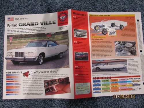 ★★ pontiac grand ville - collector brochure specs info 1971 / 1972 / 1973 /1974