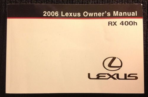 2006 lexus rx 400h owner&#039;s manual