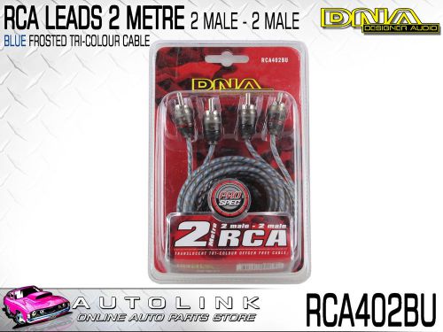 Dna 2 male rca to 2 male rca pro spec cable - blue 2 metres ( rca402bu )