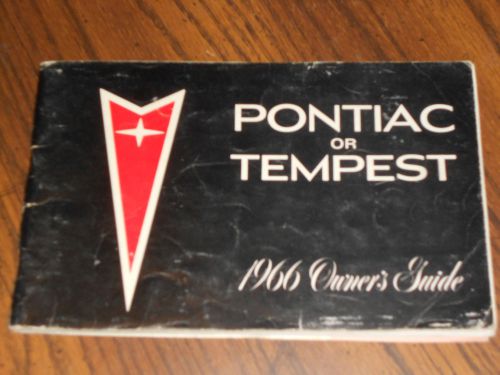 1966 pontiac &amp; tempest owner&#039;s manual / good original guide book!!