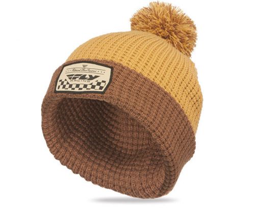 Fly racing drift mens beanie hat mustard yellow